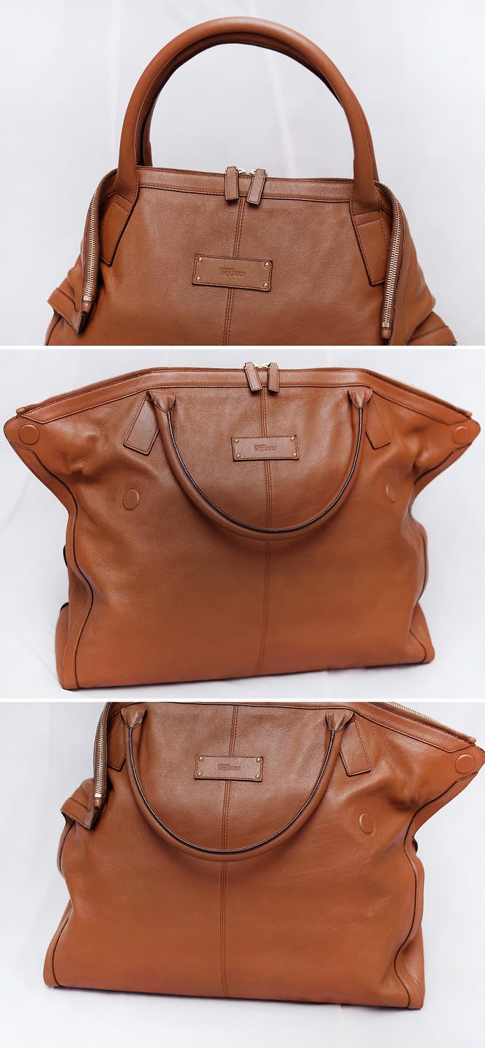 알렉산더 맥퀸 드 만타 브라운 카프스킨 레더 빅토트.숄더백 상품이미지5