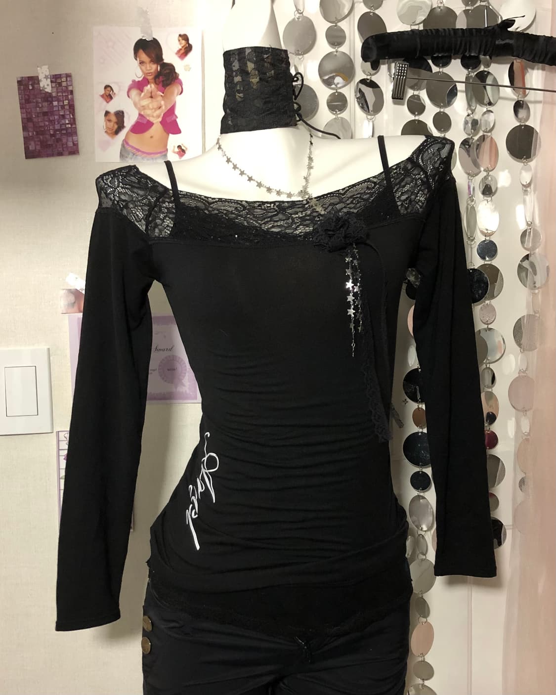lace black fairy top 상품이미지1