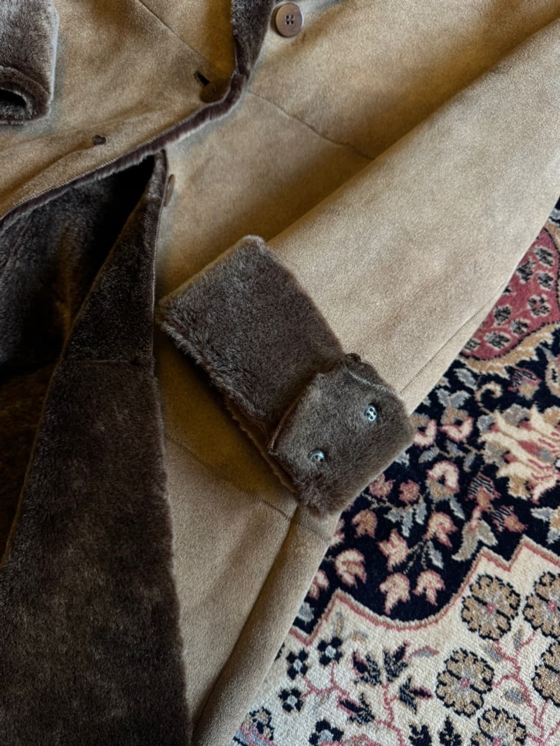 아르마니 꼴레지오니 스웨이드 시어링 레더 코트 55~66 상품이미지6