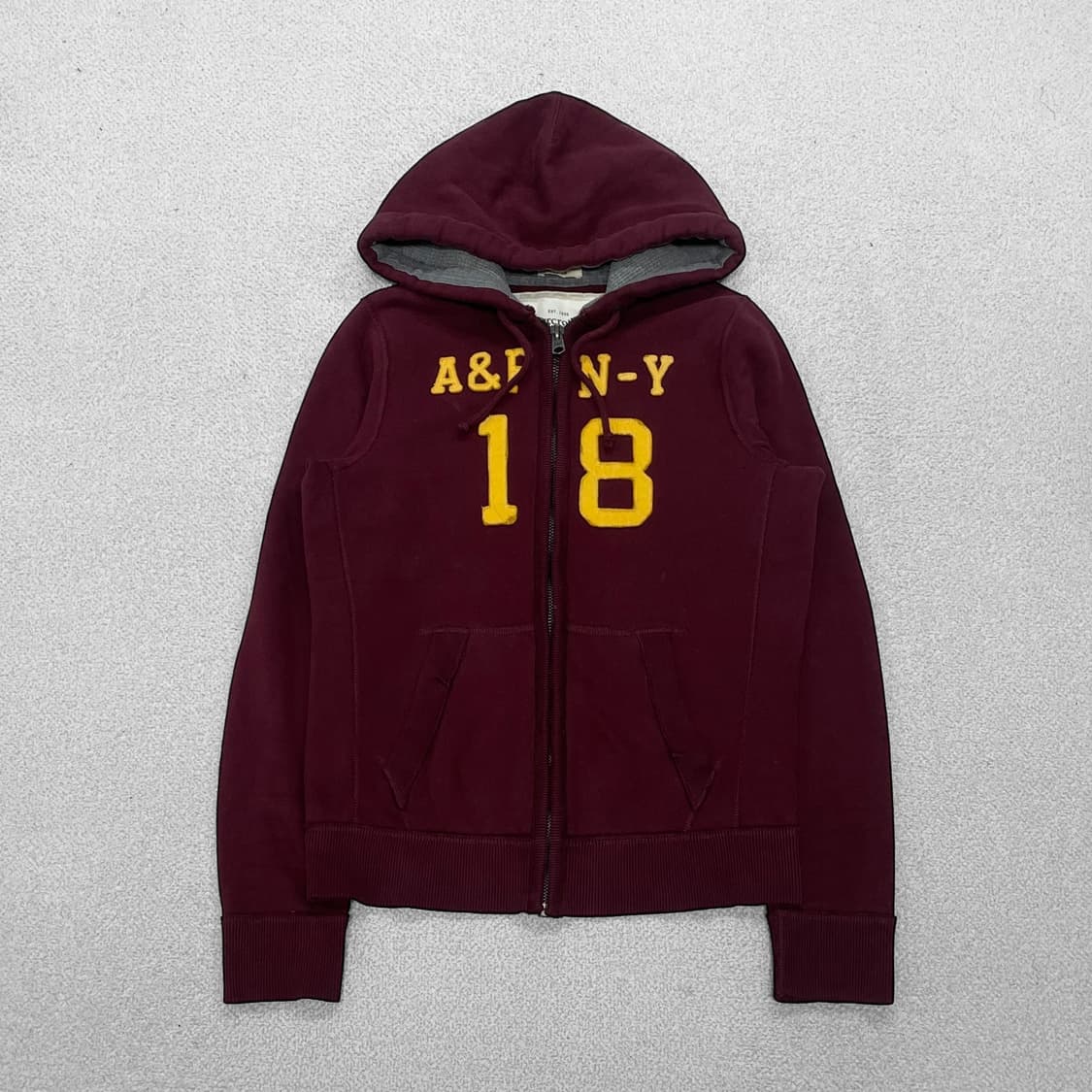아베크롬비 AF 로고 후드집업 버건디 상품이미지2
