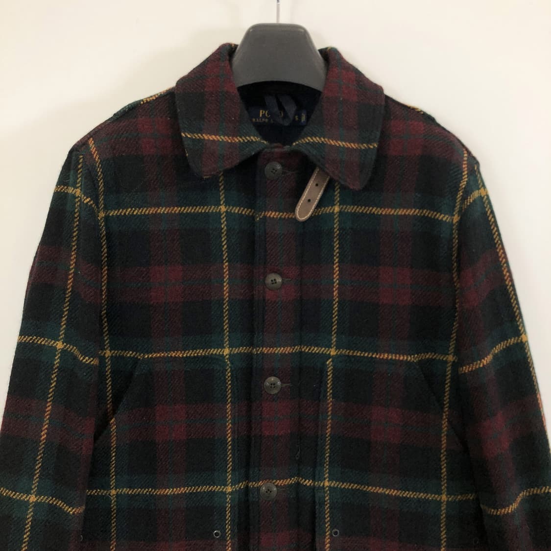 폴로 랄프로렌 타탄체크 알파카 울 헌팅자켓 S  상품이미지3