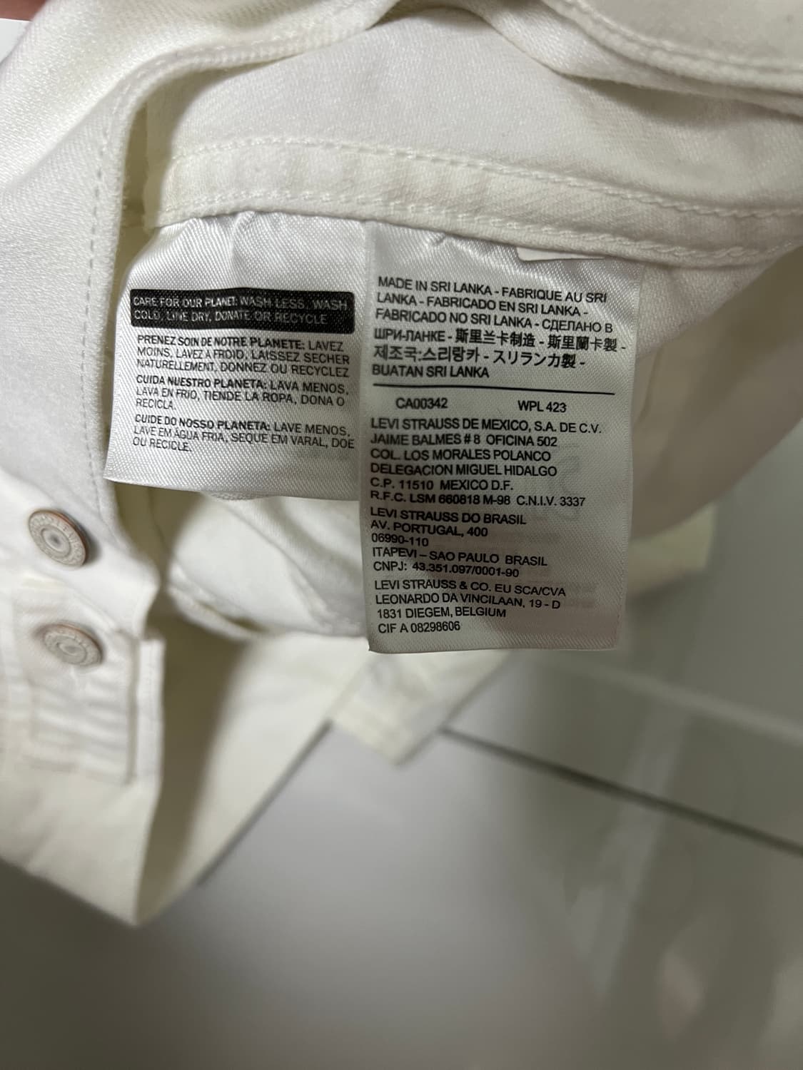 리바이스 화이트 데님 베스트 상품이미지4