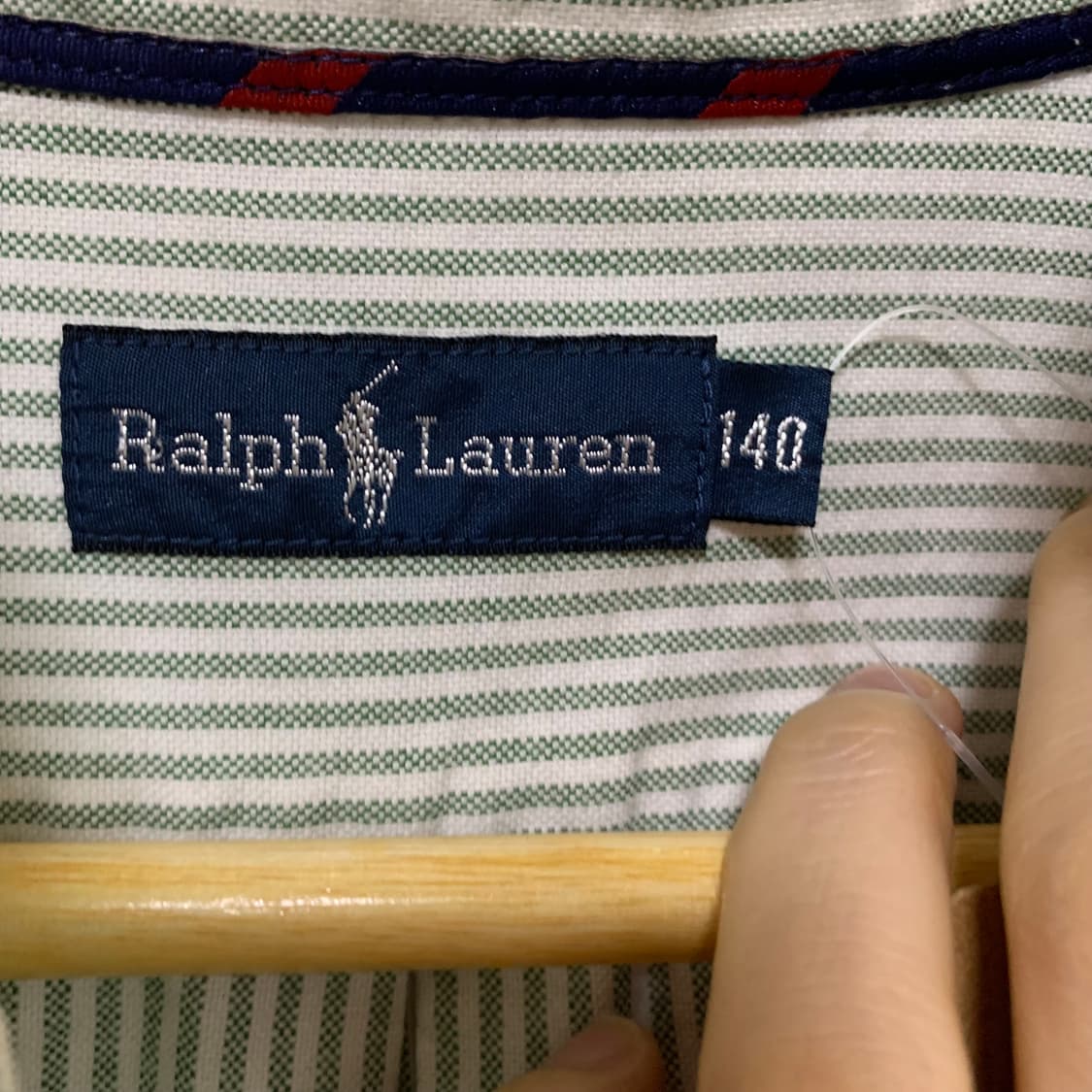 폴로랄프로렌 키즈 여성 스트라이프 슬림핏 7부 소매 셔츠 민트 상품이미지7