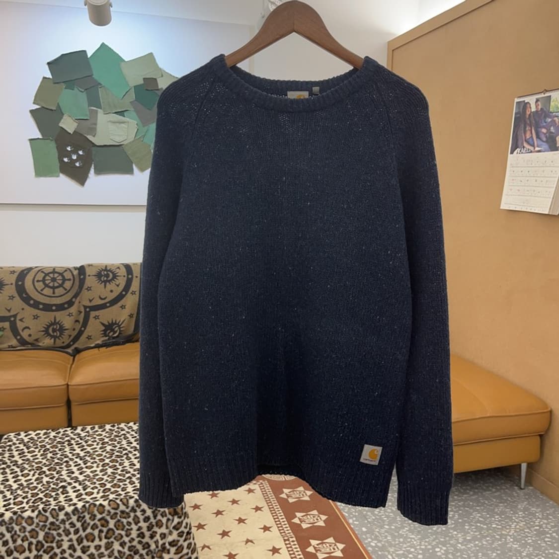 칼하트 WIP 앙글리스틱 빈티지 캐주얼 오버핏 울 니트 M C09336 상품이미지3