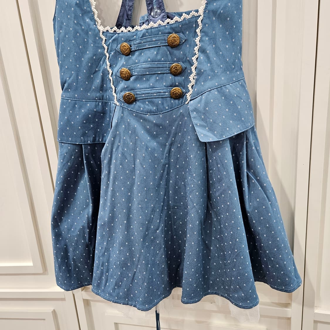 (시크릿 허니) 데님톤 도트 코르셋 원피스 상품이미지3