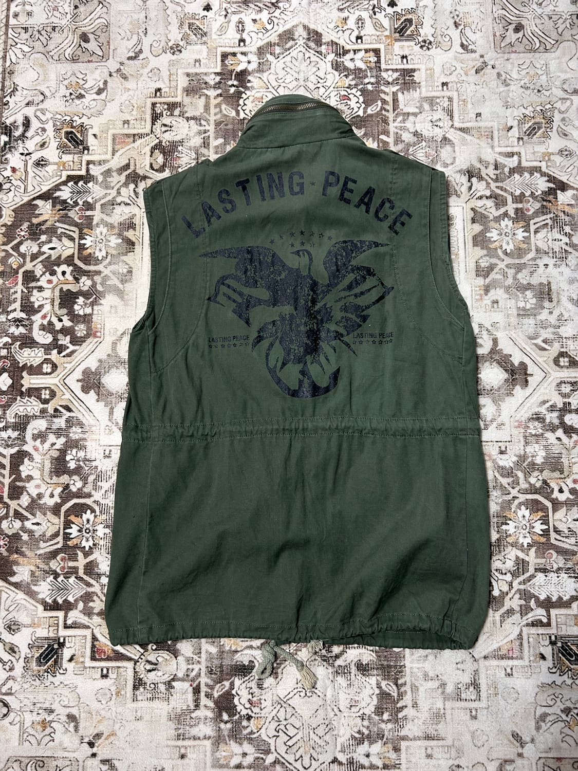 y2k military back printing detail vest 상품이미지1