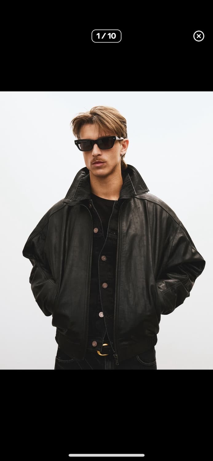 렉토 25ss 하이넥 레더 m사이즈 상품이미지2