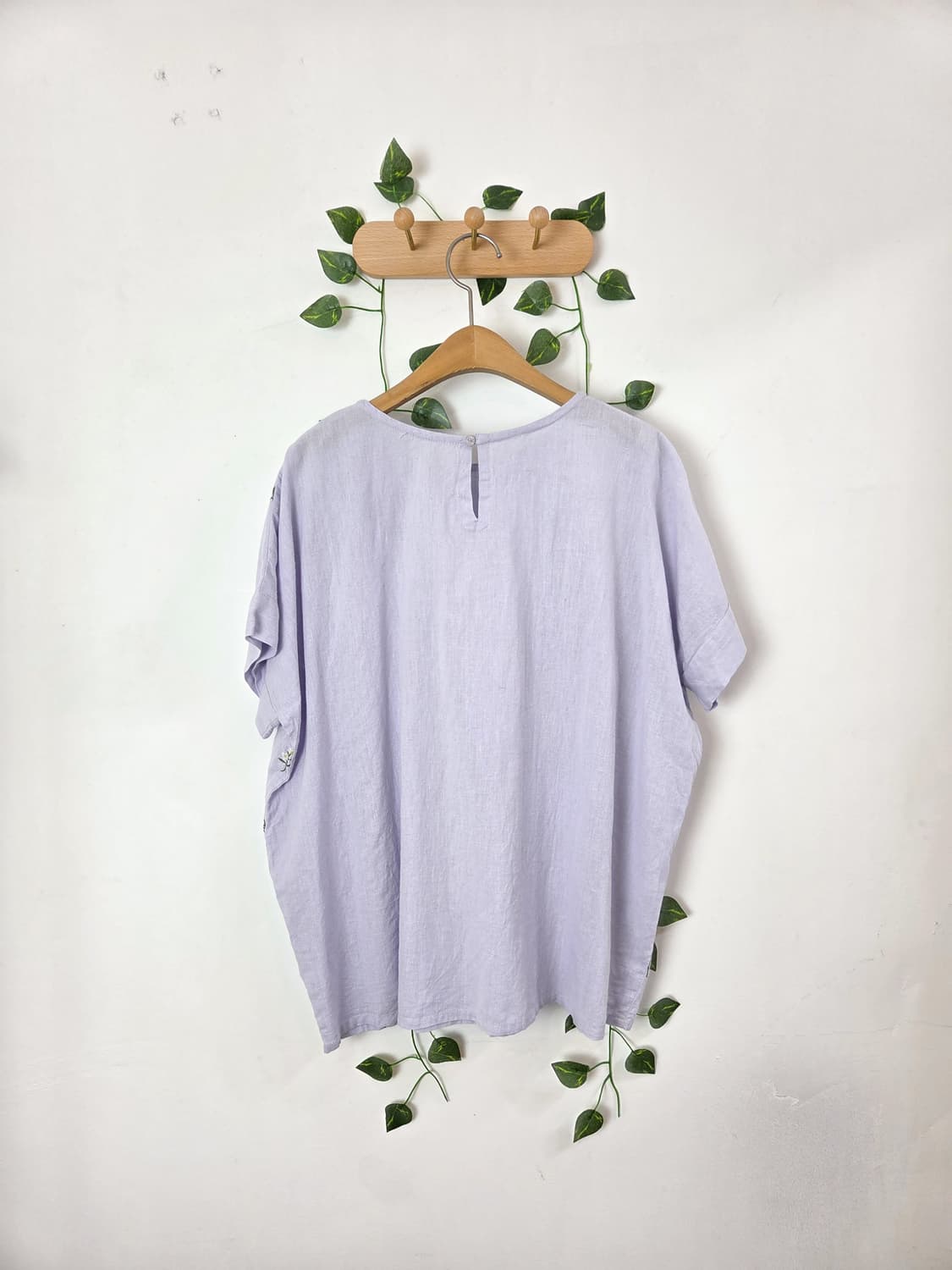 연보라 꽃자수 블라우스 상품이미지4