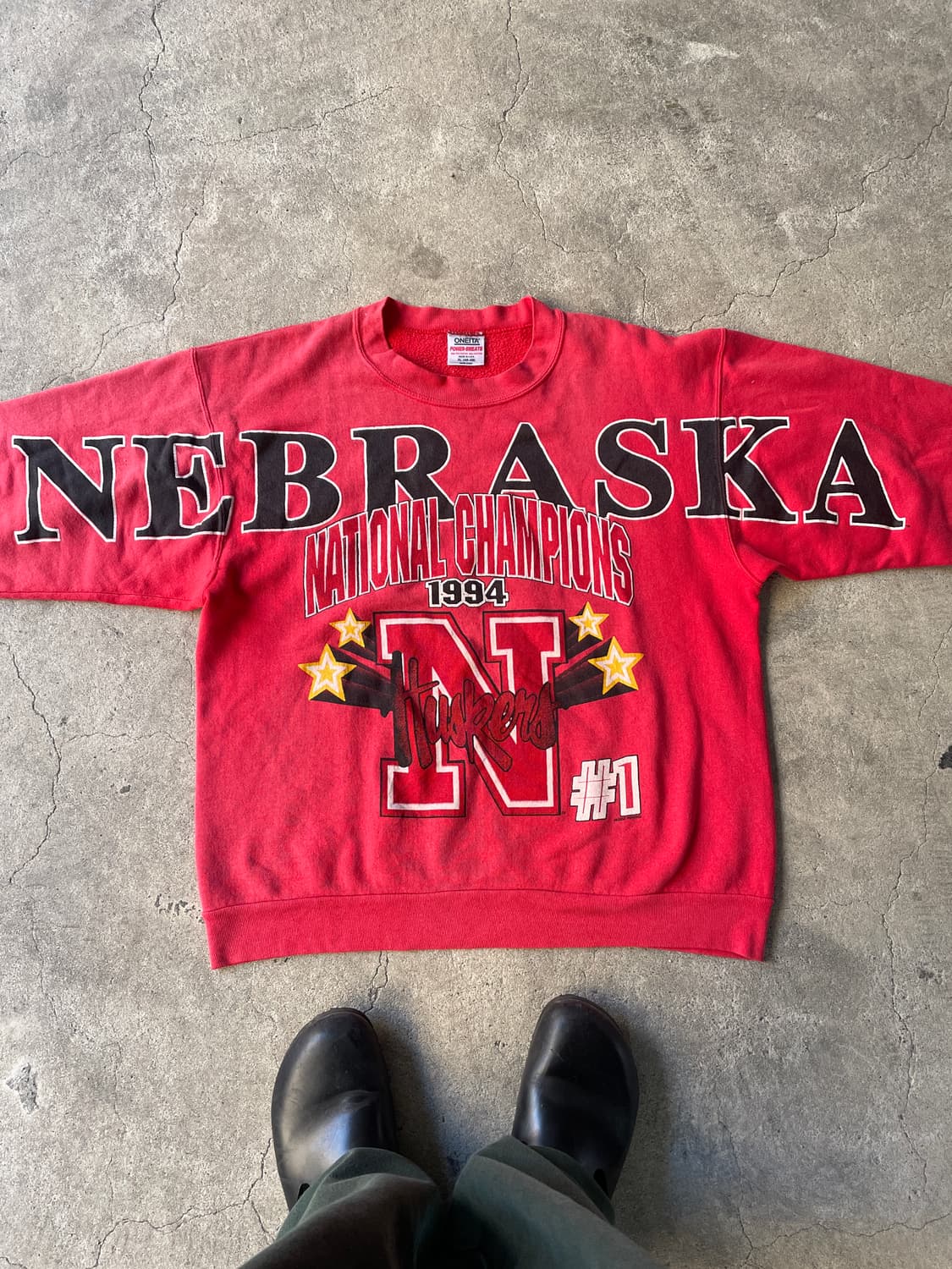 90s Oneita Nebraska Faded Red Sweatshirt 상품이미지2