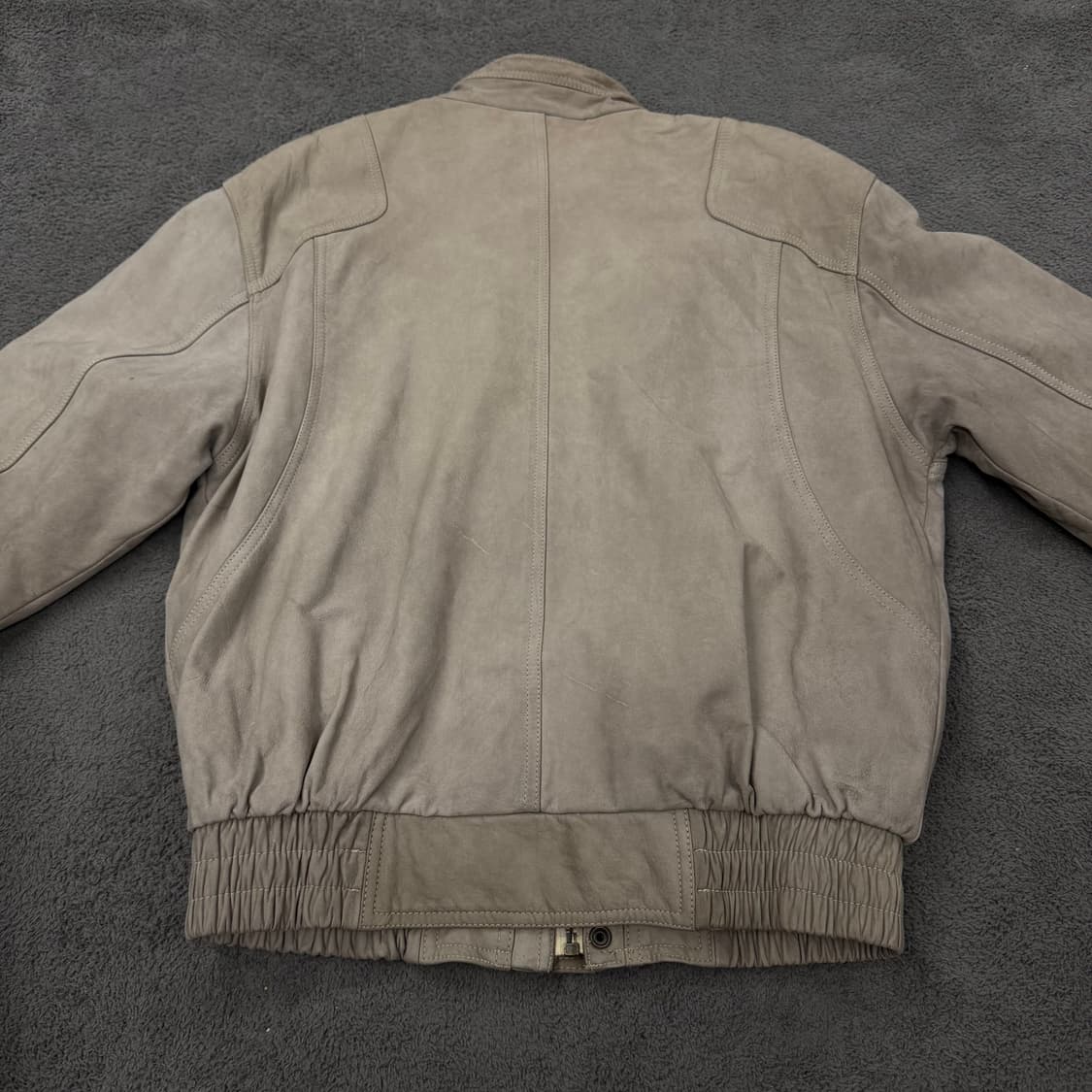 [ M ] 90s 빈티지 유러피안 쉐입 플라이트 보머 가죽 레더 자켓 상품이미지4