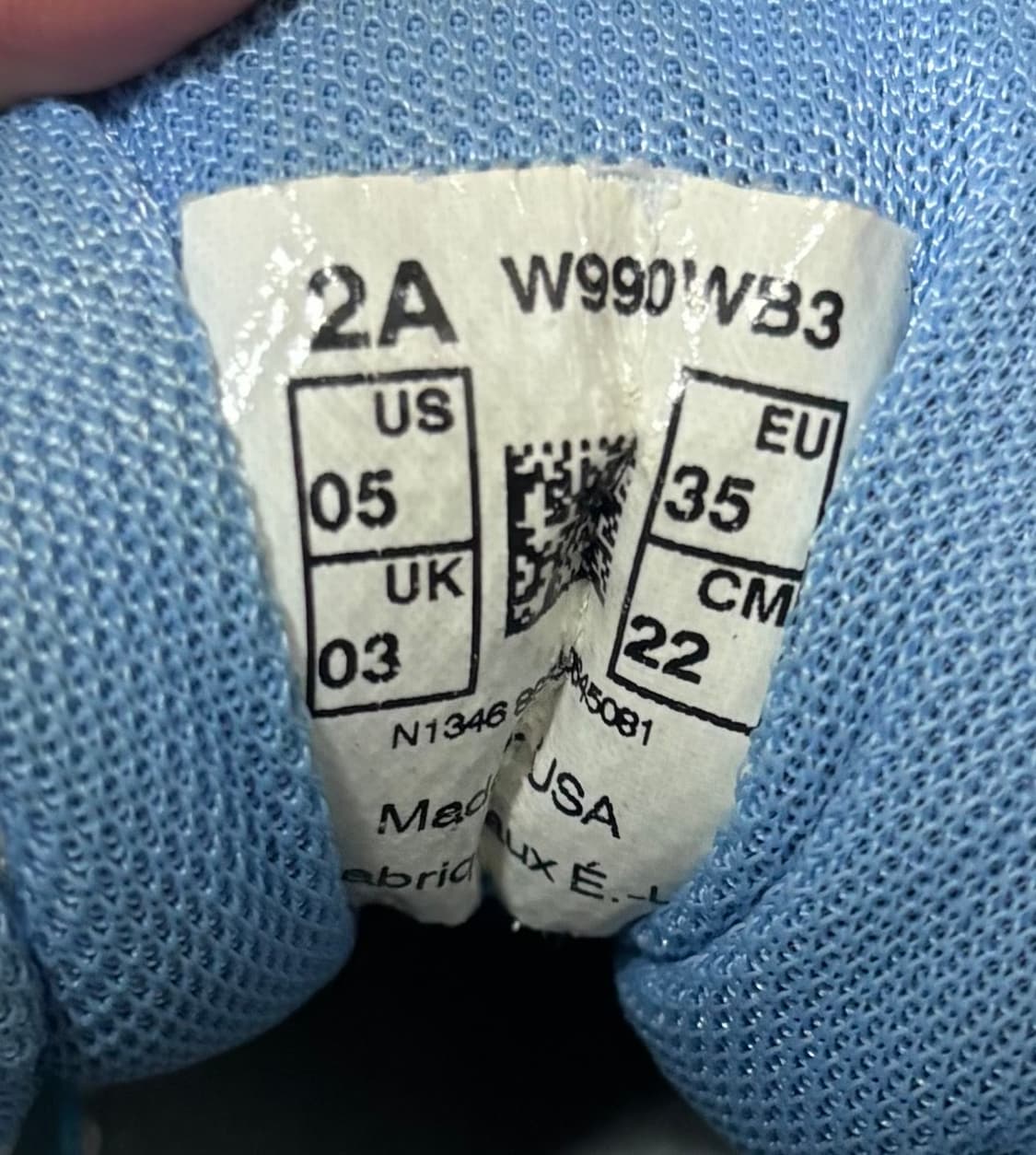 뉴발란스 990v3 화이트 블루 220 상품이미지7