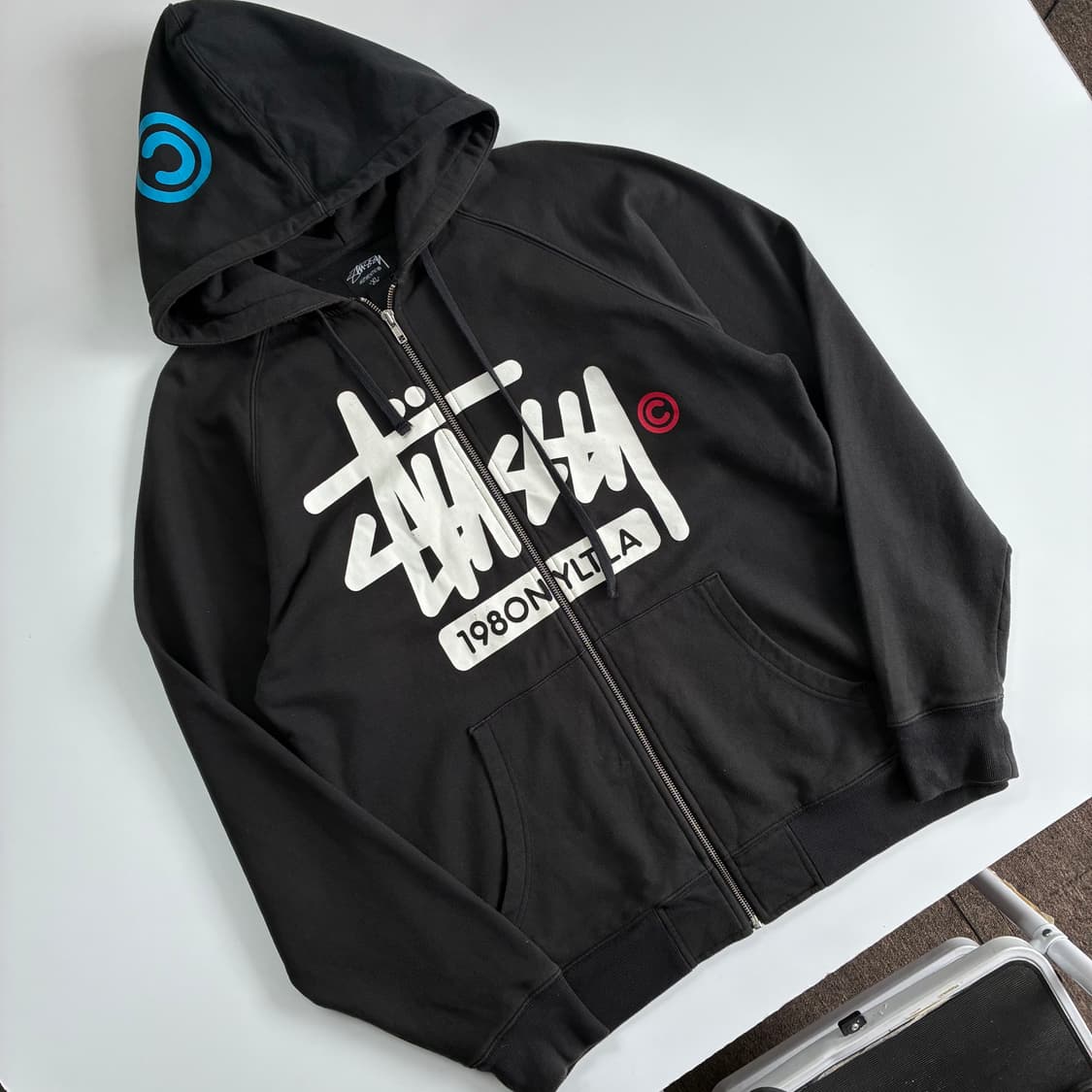 Stussy 스투시 00‘s 아카이브 스펠 후드집업 상품이미지2