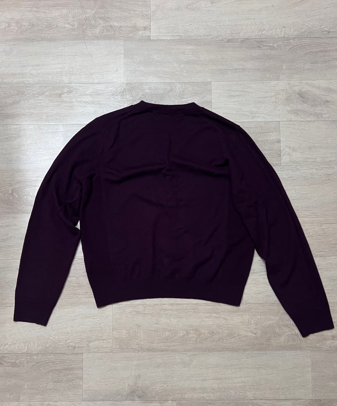 [L] 토니웩 Tonywack 수퍼 파인 메리노 울 니트 가디건 버건디 상품이미지5