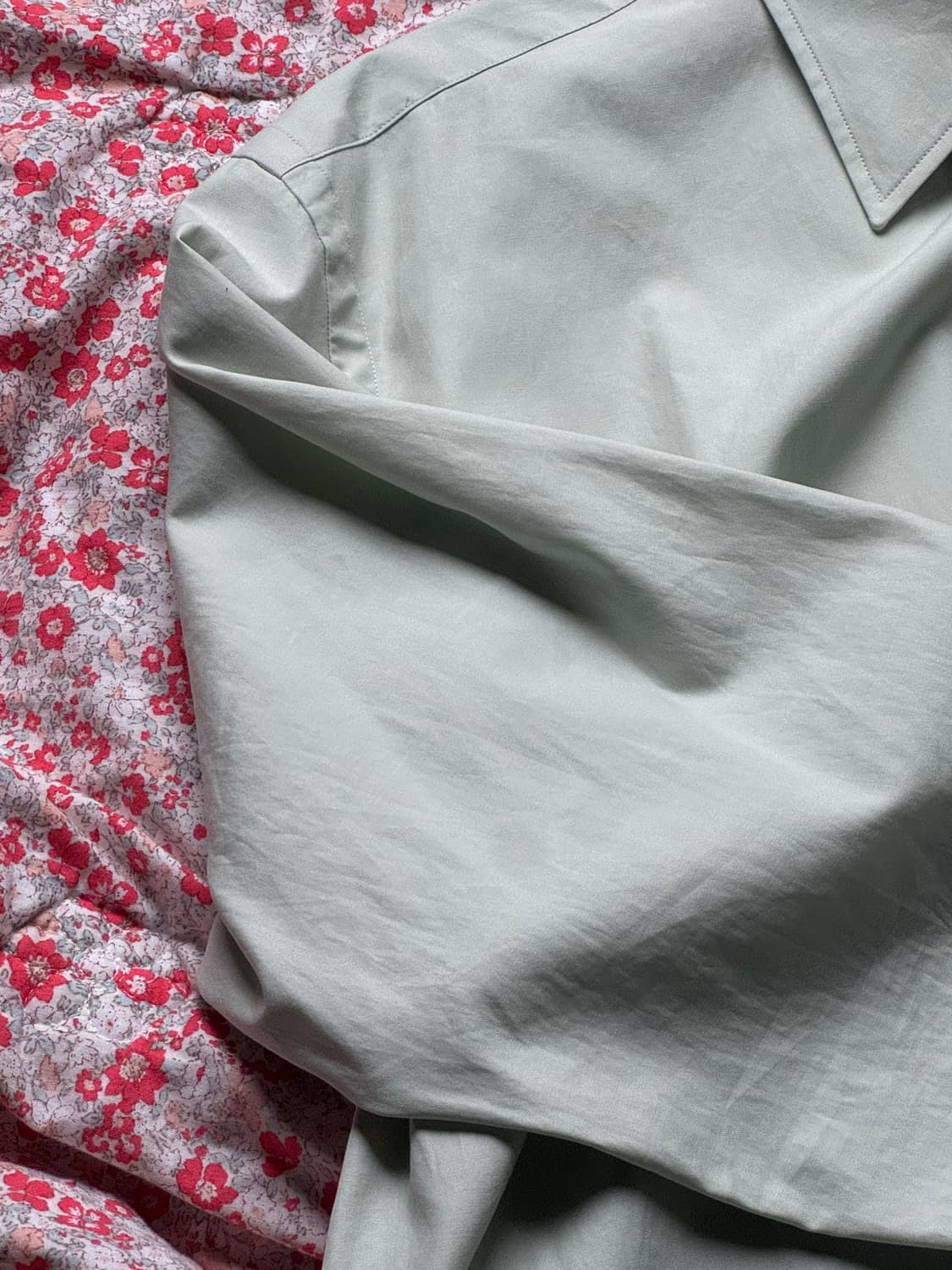 [4]오라리 셔츠 washed finx twill shirt 라이트올리브 상품이미지2