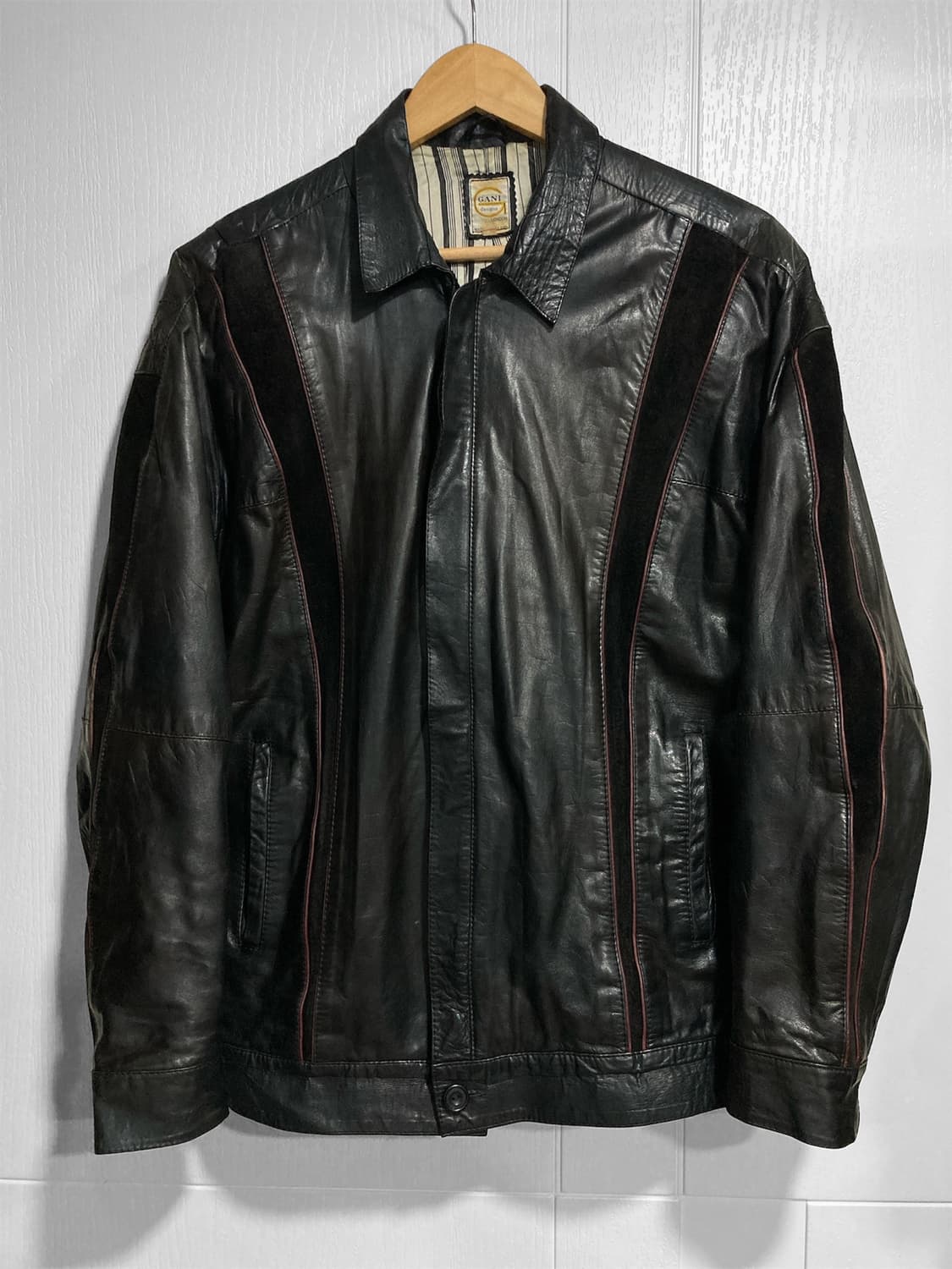 90s 레더 패널 자켓 상품이미지1