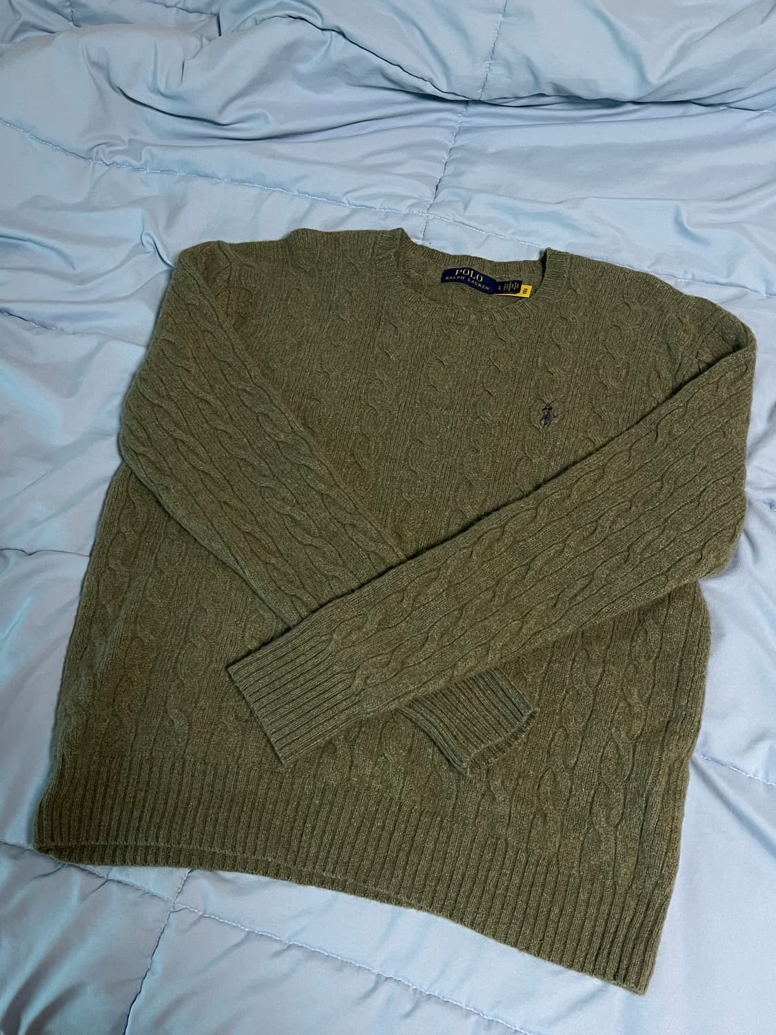 폴로 울 캐시미어 꽈배기 qr l 사이즈 니트 팔아요! 상품이미지1