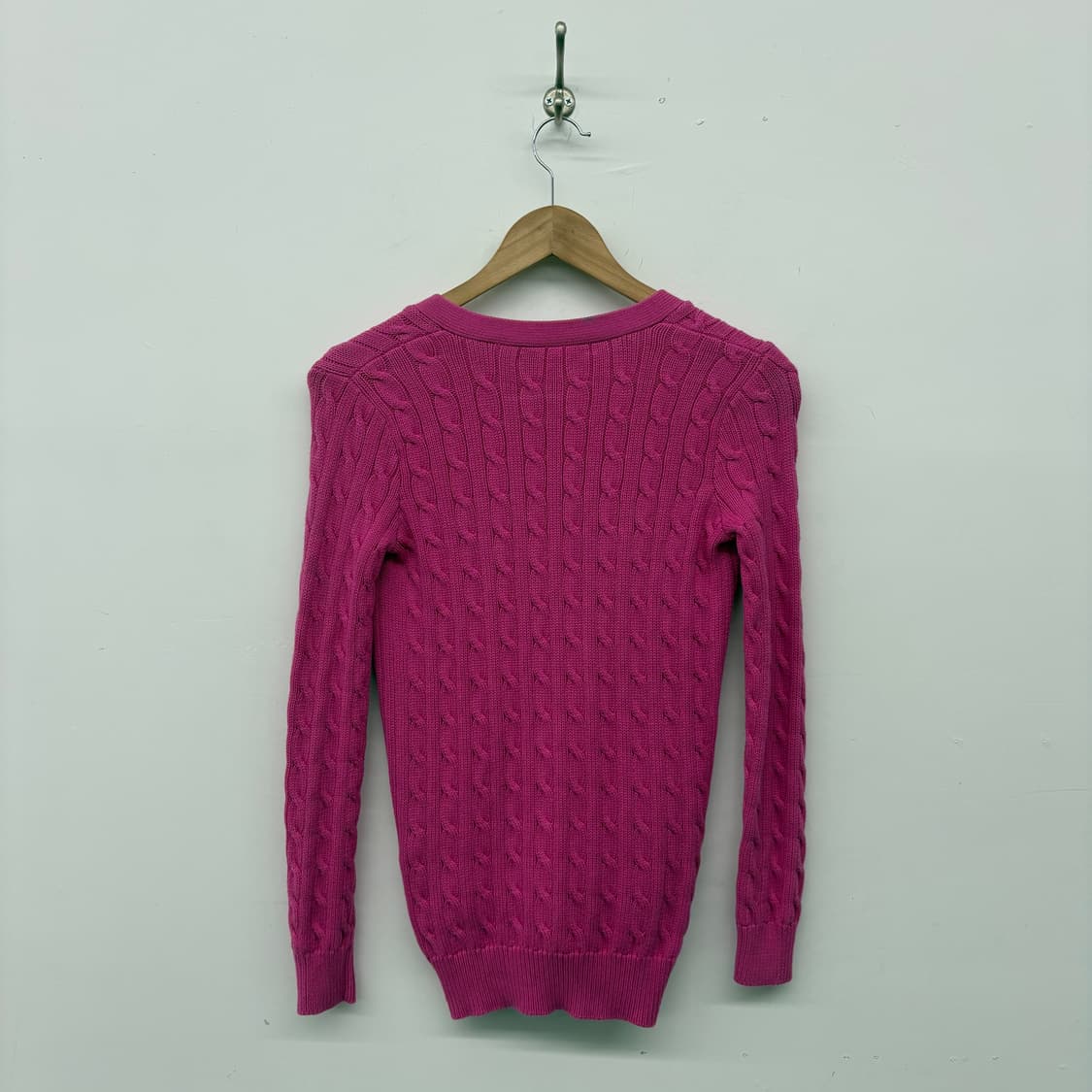 폴로 랄프로렌 핑크 꽈배기 가디건 여/XS 상품이미지4