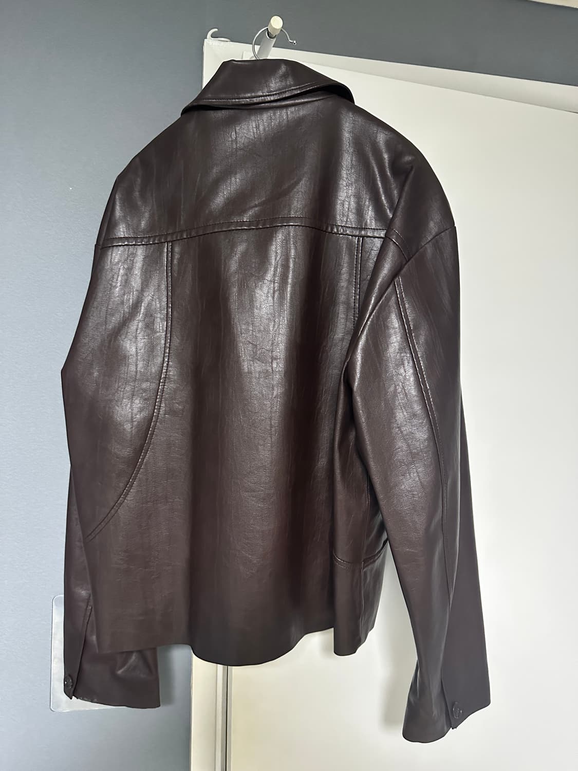 르마드 페이크 레더 자켓 브라운 5 상품이미지2