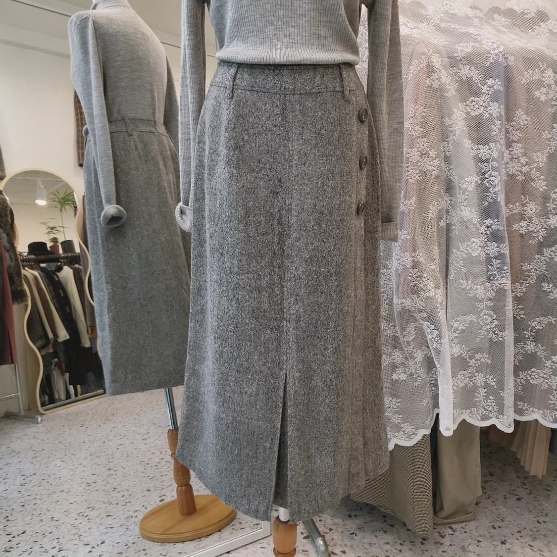 멜란지그레이 앙고라울스커트 상품이미지7