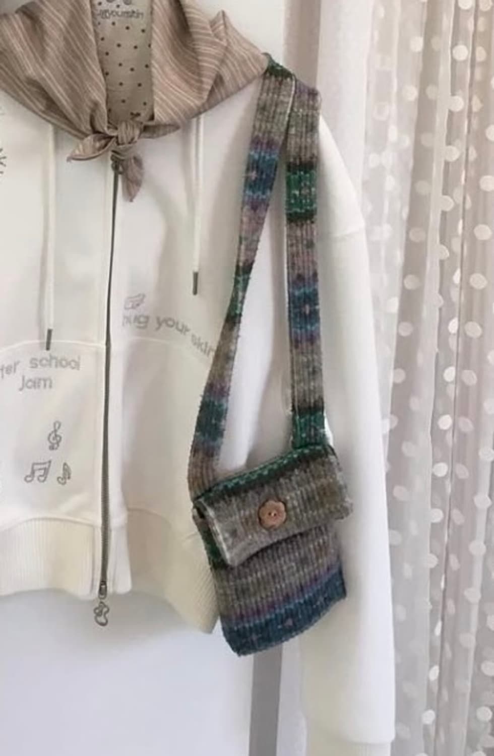 허그유어스킨 빈티지 미니 크로스백 베이지 상품이미지2