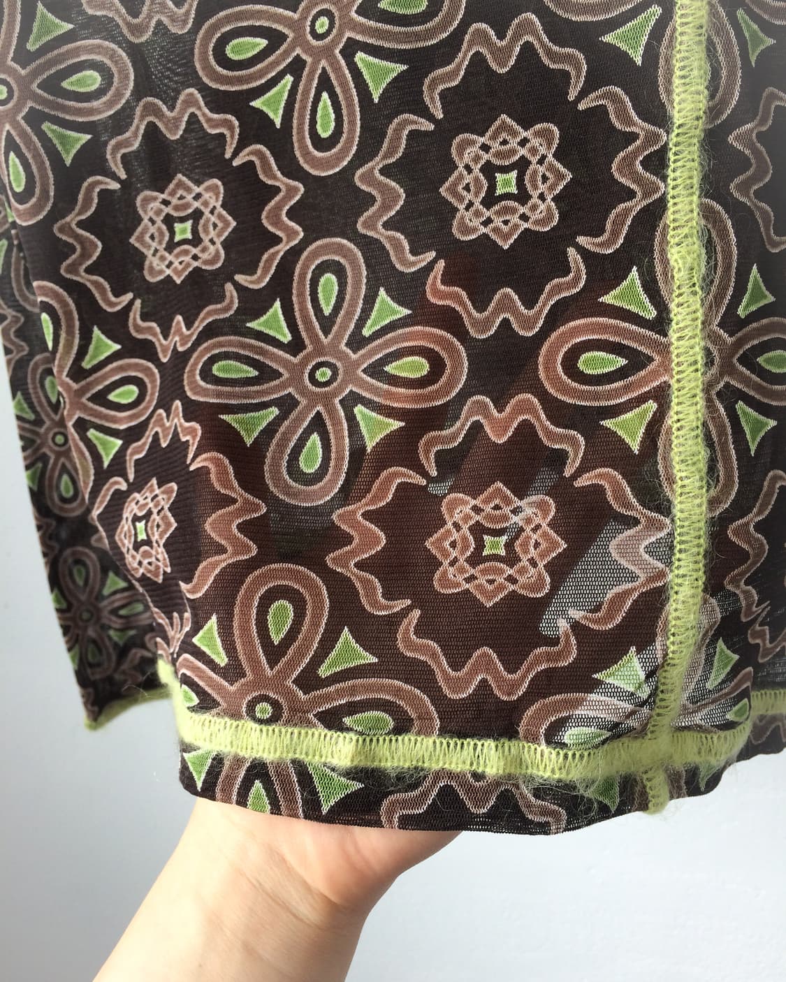 Pattern point high neck mesh sleeve 상품이미지4
