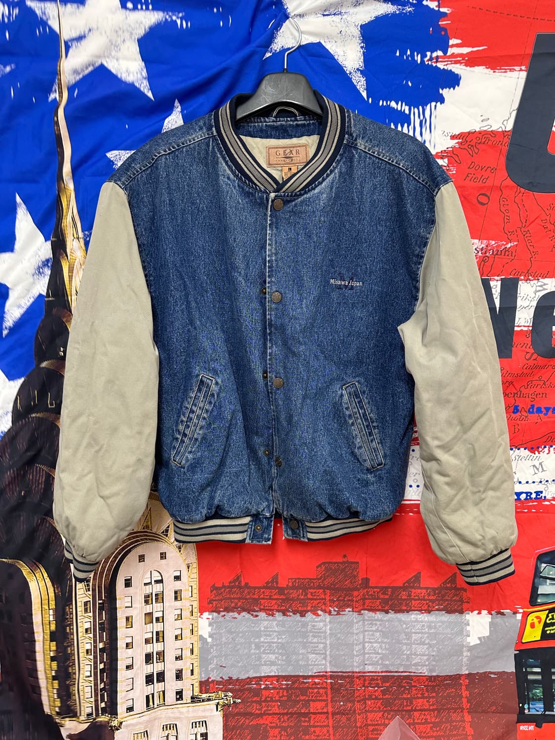 s급 일본빈티지 기어 데님오버핏누빔점퍼 L100 상품이미지1