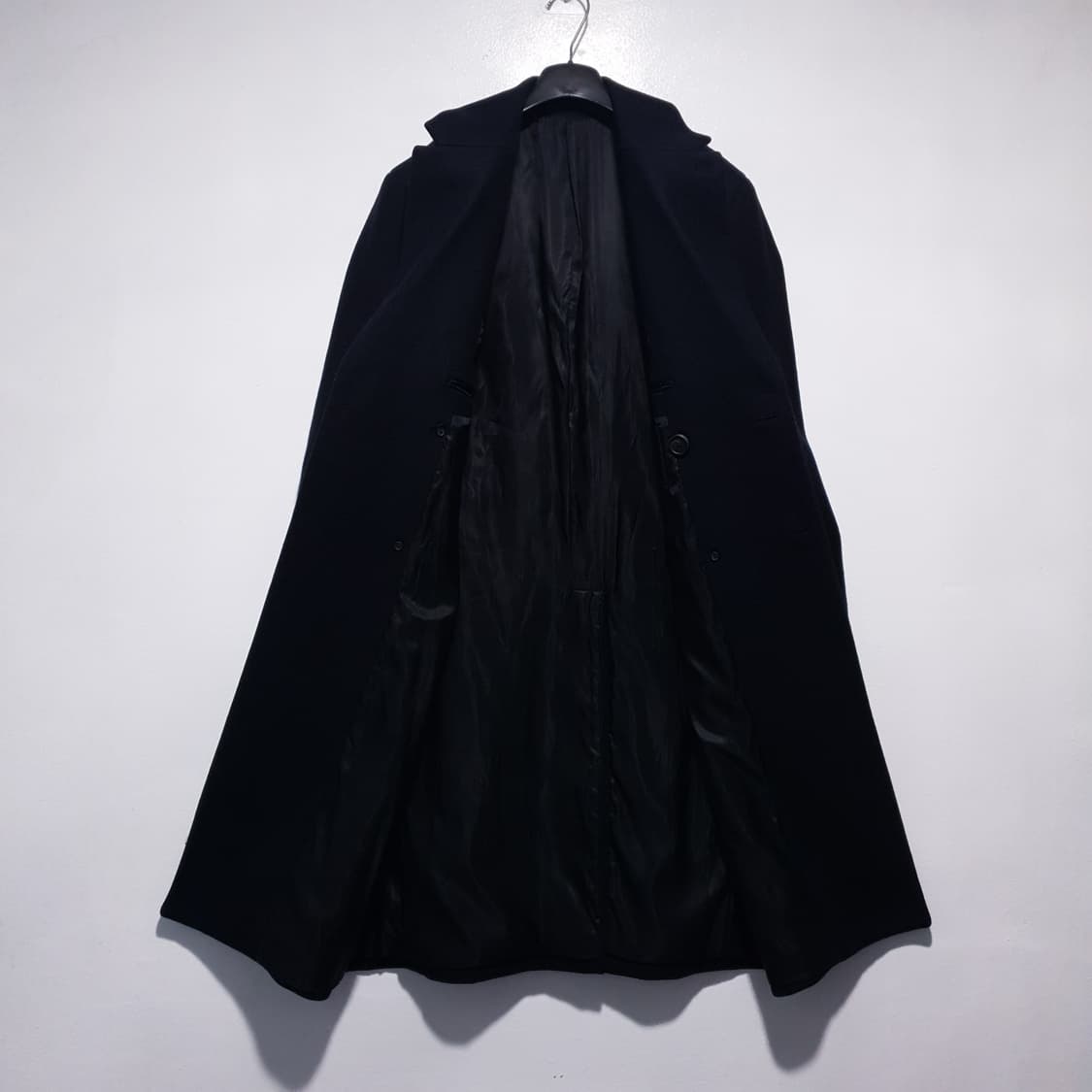 M (95) 올세인츠 클래식 더블 브레스티드 버튼 울 오키타 롱코트 블랙 상품이미지5