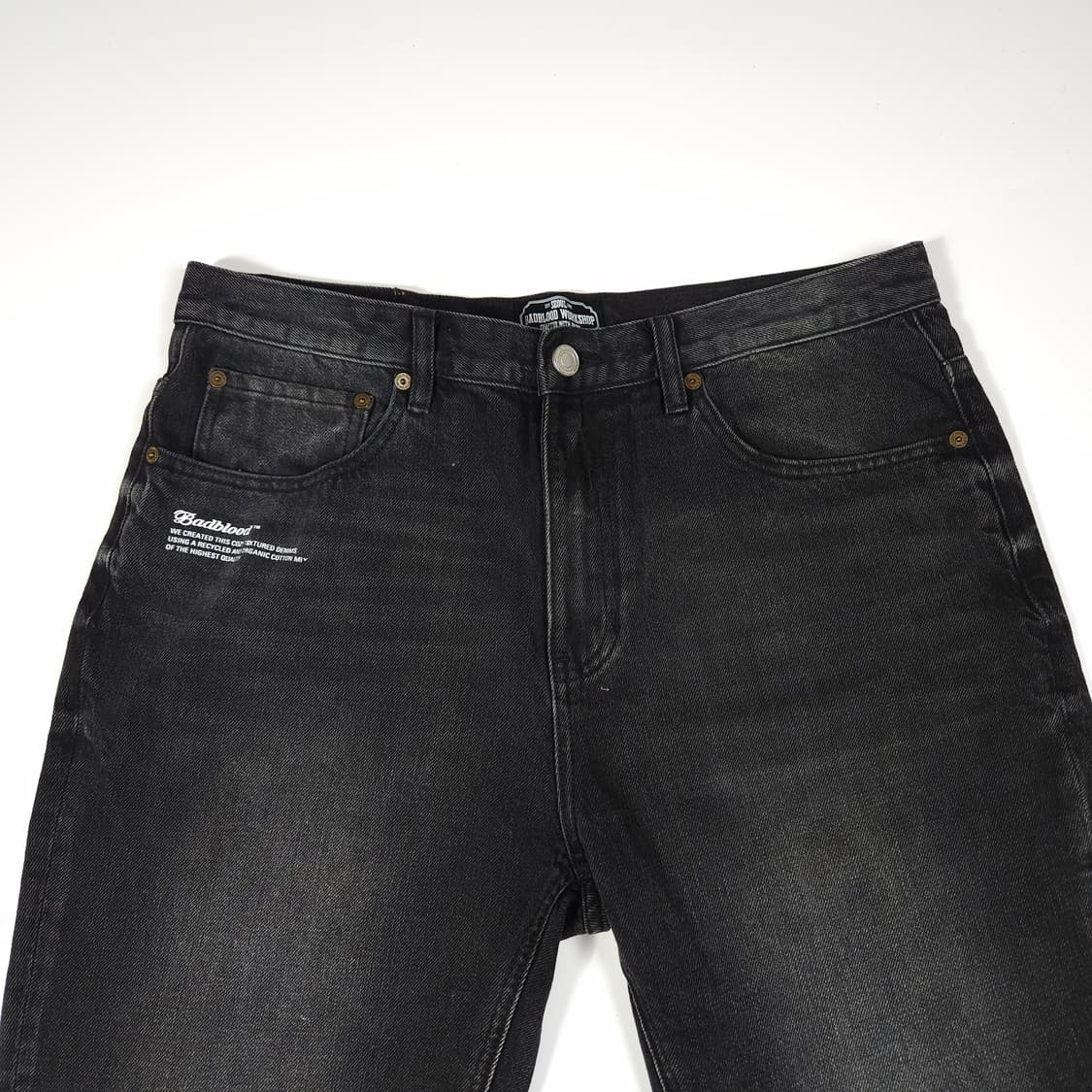 배드블러드 부츠컷 흑청 데님팬츠  상품이미지2