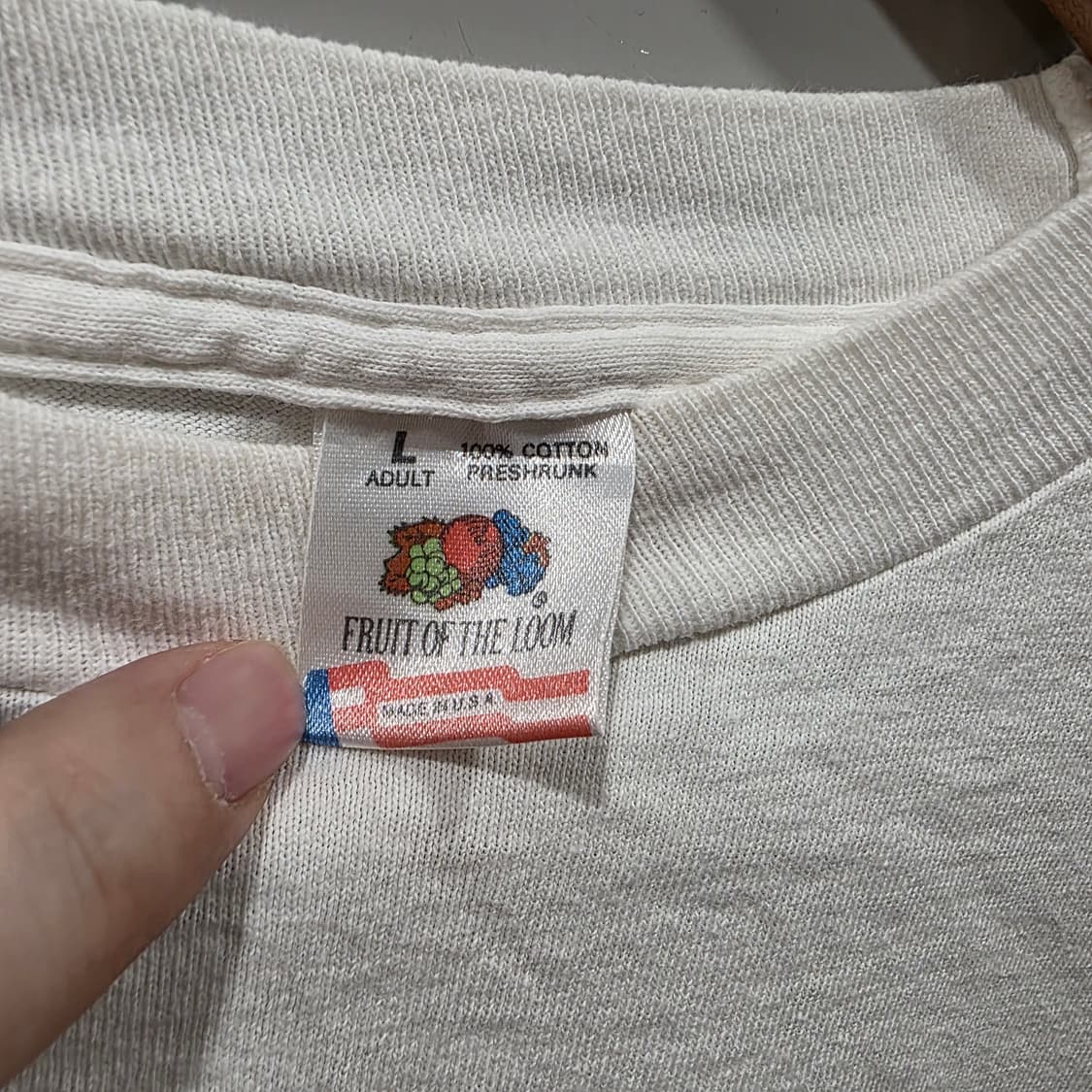 90s USA 빈티지 프룻오브더룸 긴팔티 상품이미지2