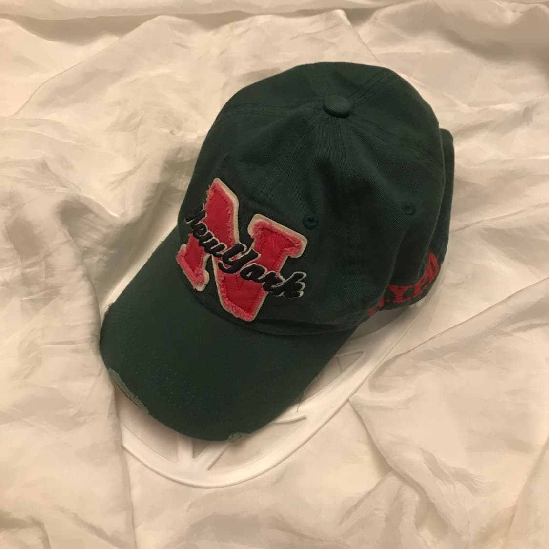Vintage 갸루 핑크 Y2k 데미지 cap 상품이미지2