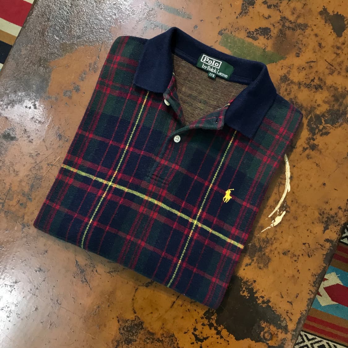 폴로랄프로렌 네이비 마드라스 체크 카라티 여성 66 남성 100 상품이미지1
