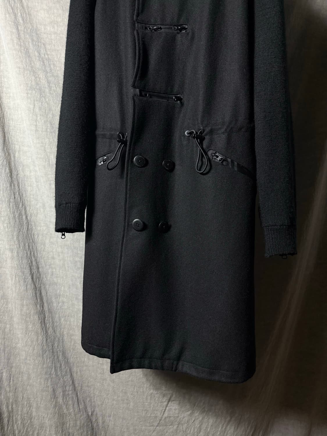 Y-3 Multi-Zip Asymmetric Wool Coat  상품이미지3