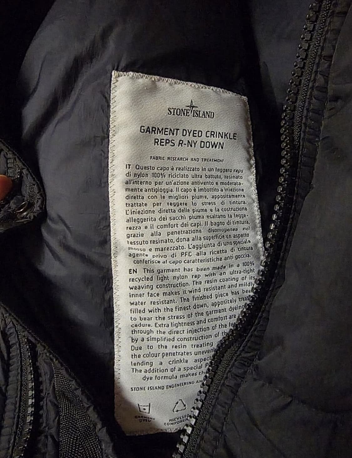 스톤아일랜드 크링클랩스 후드패딩 L 상품이미지5