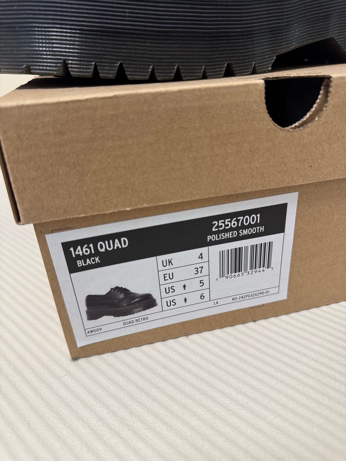 닥터마틴 1461 쿼드 블랙 폴리시드 스무스 230 상품이미지9