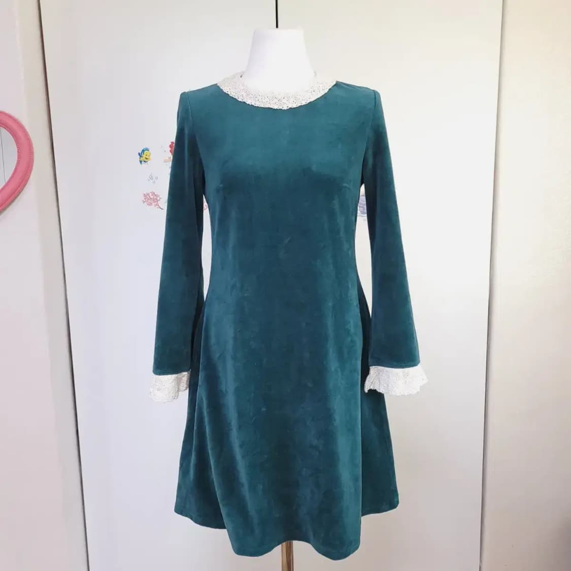 아이유깔 크리스마스룩 벨벳원피스  상품이미지3