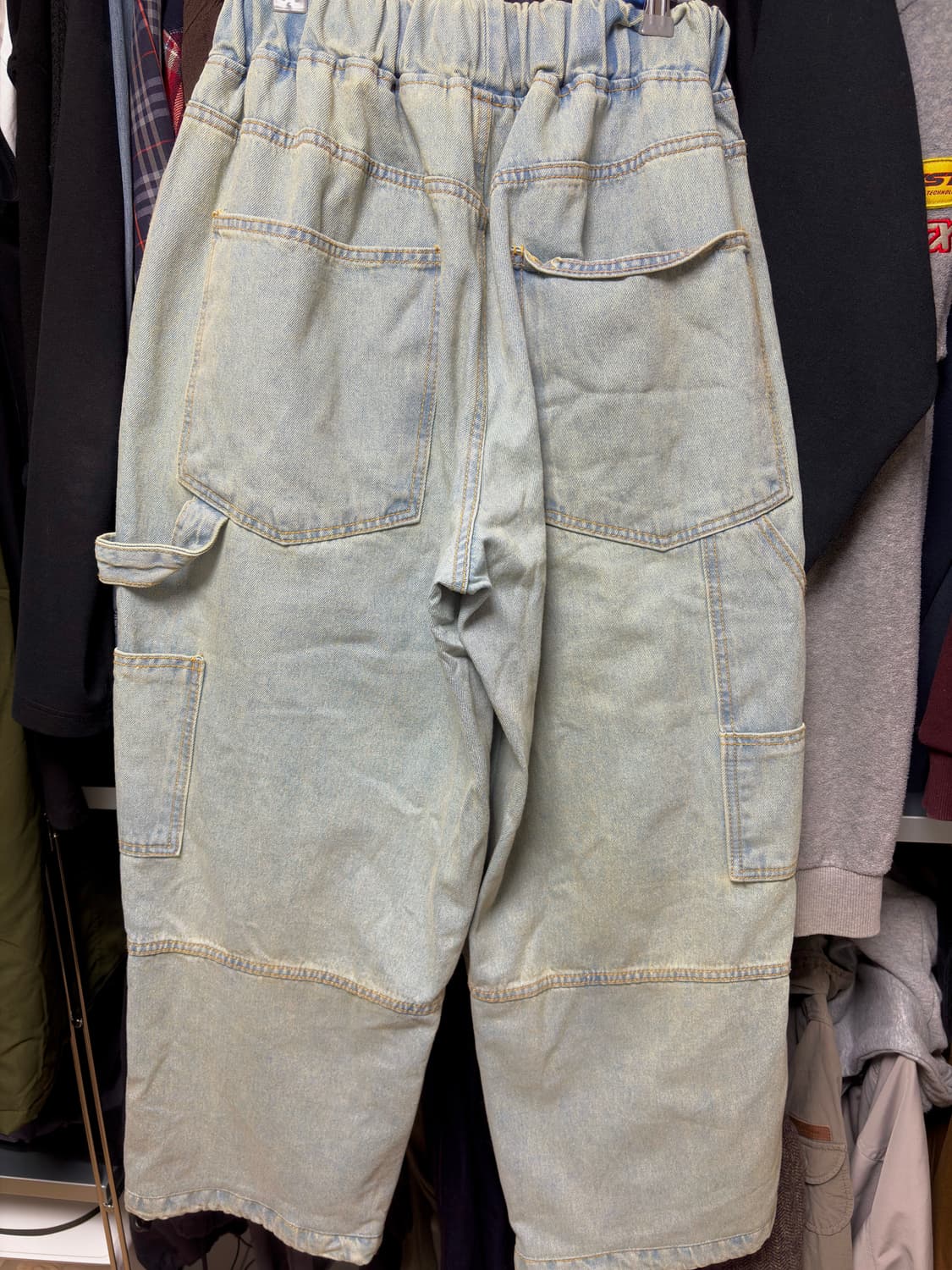 옐로우 워싱 데님 청바지 상품이미지3