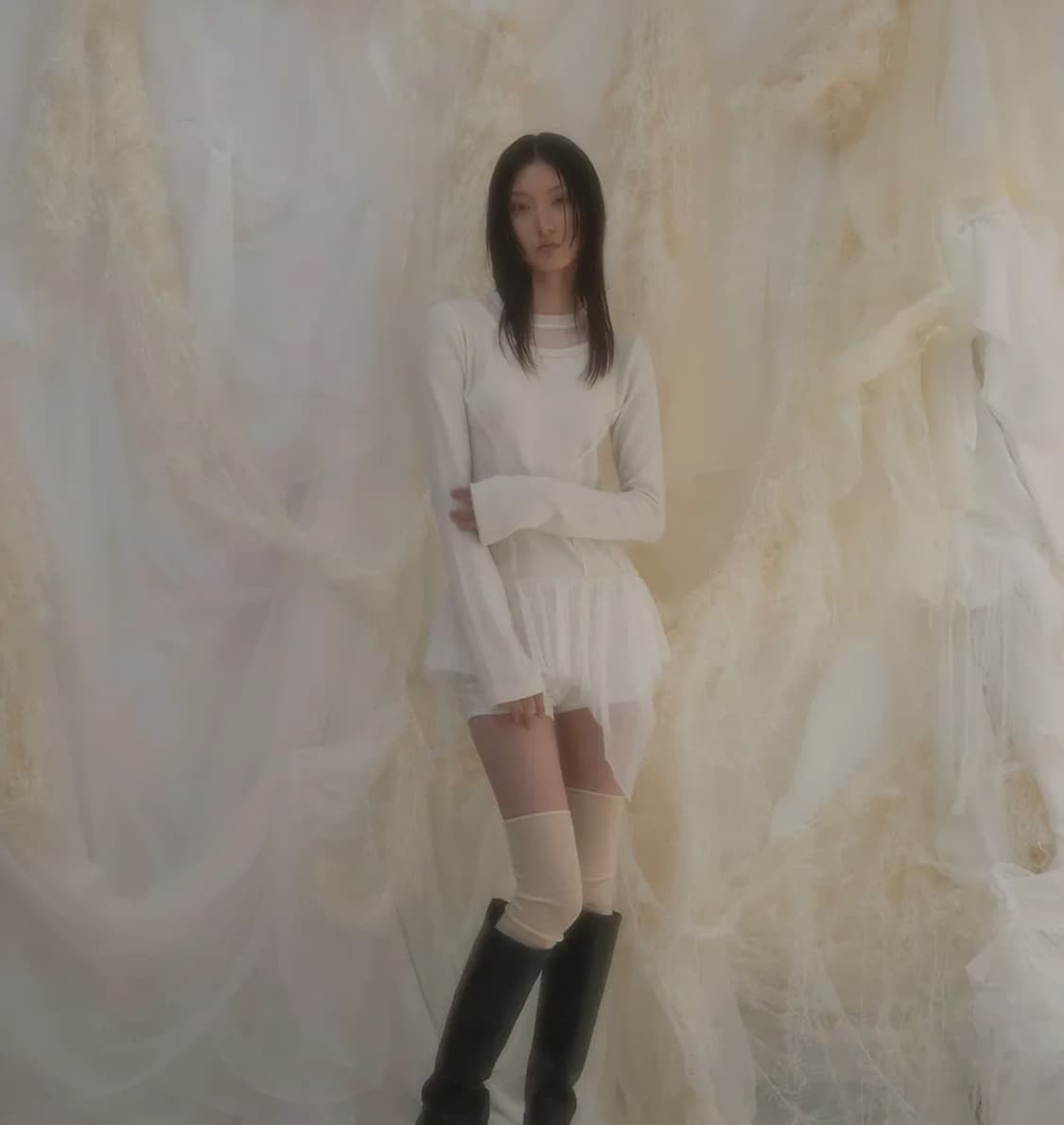 Flare up) Layered Lace Frill Long Sleeve 상품이미지2