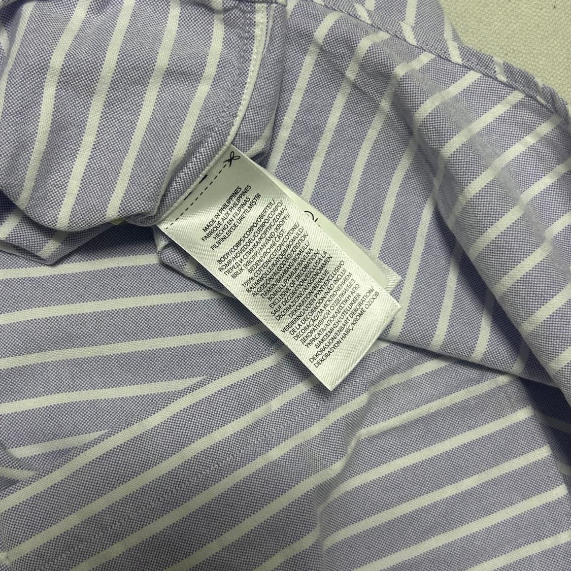 L 폴로랄프로렌 클래식핏 퍼플 스트라이프 셔츠 상품이미지9