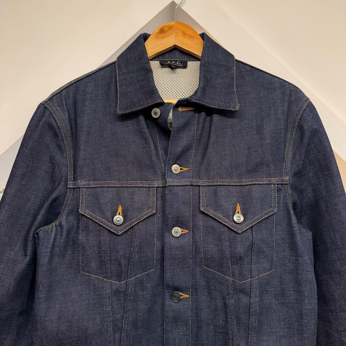 아페쎄 생지 데님 트러커 자켓 made in France (XS)  상품이미지2
