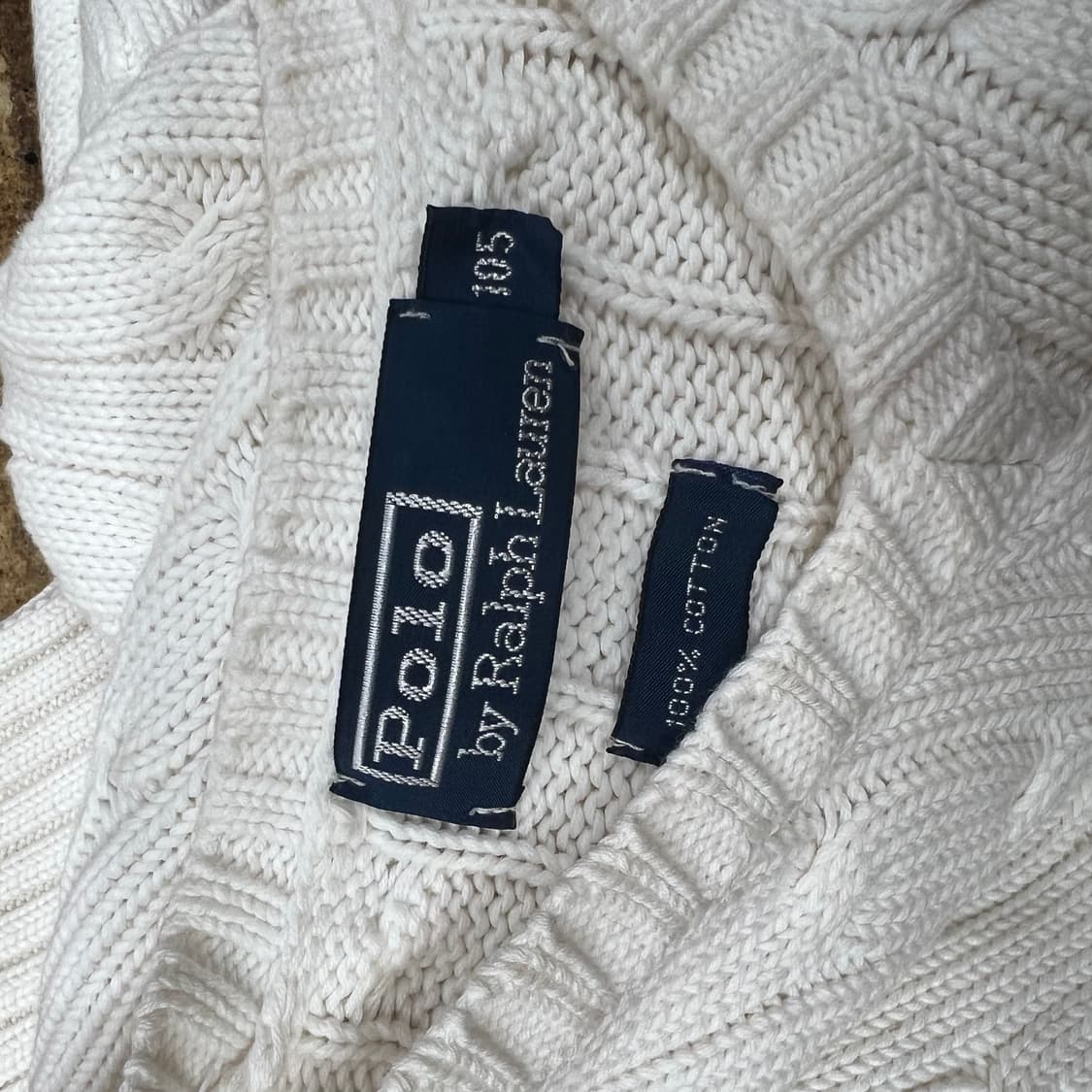 폴로 랄프로렌 화이트 꽈배기 니트 105 상품이미지5