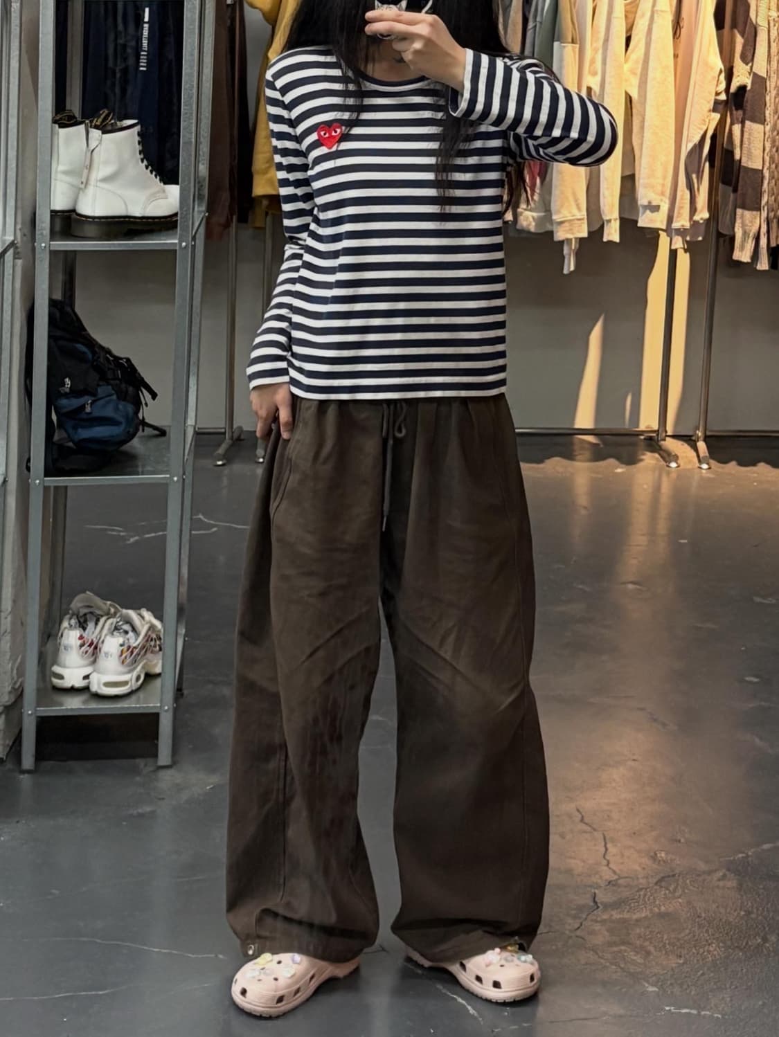꼼데가르송 레드하트와펜 스트라이프 슬리브 A2329 상품이미지1