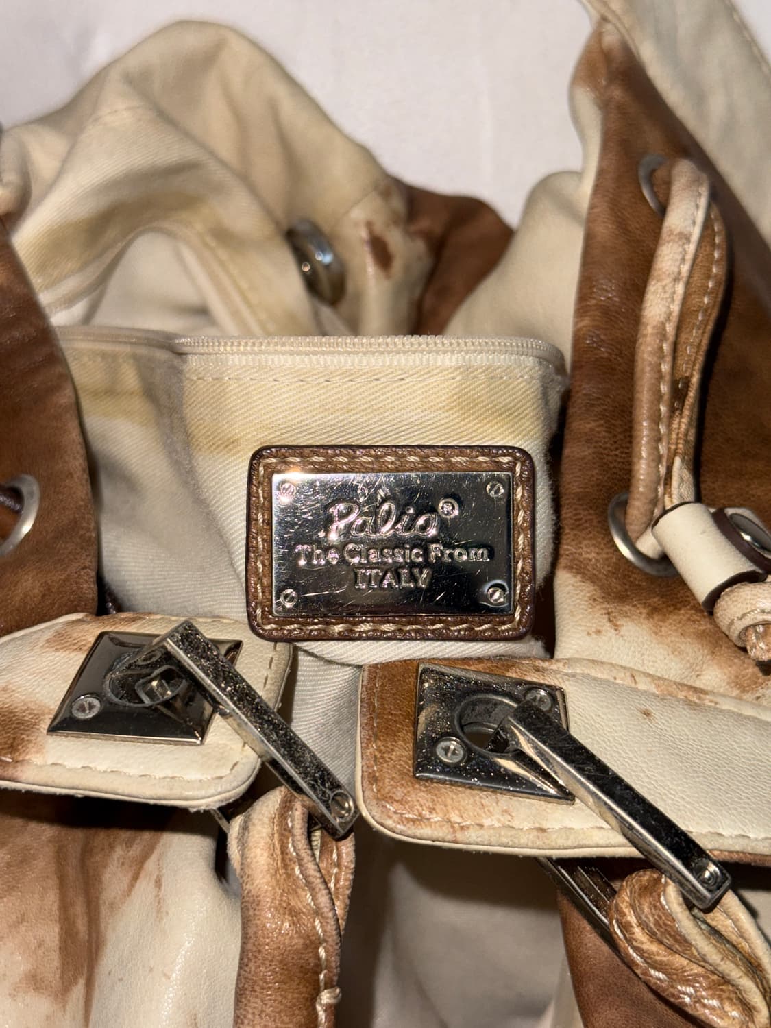 Palio ivory brown tie dye leather 숄더백 상품이미지6