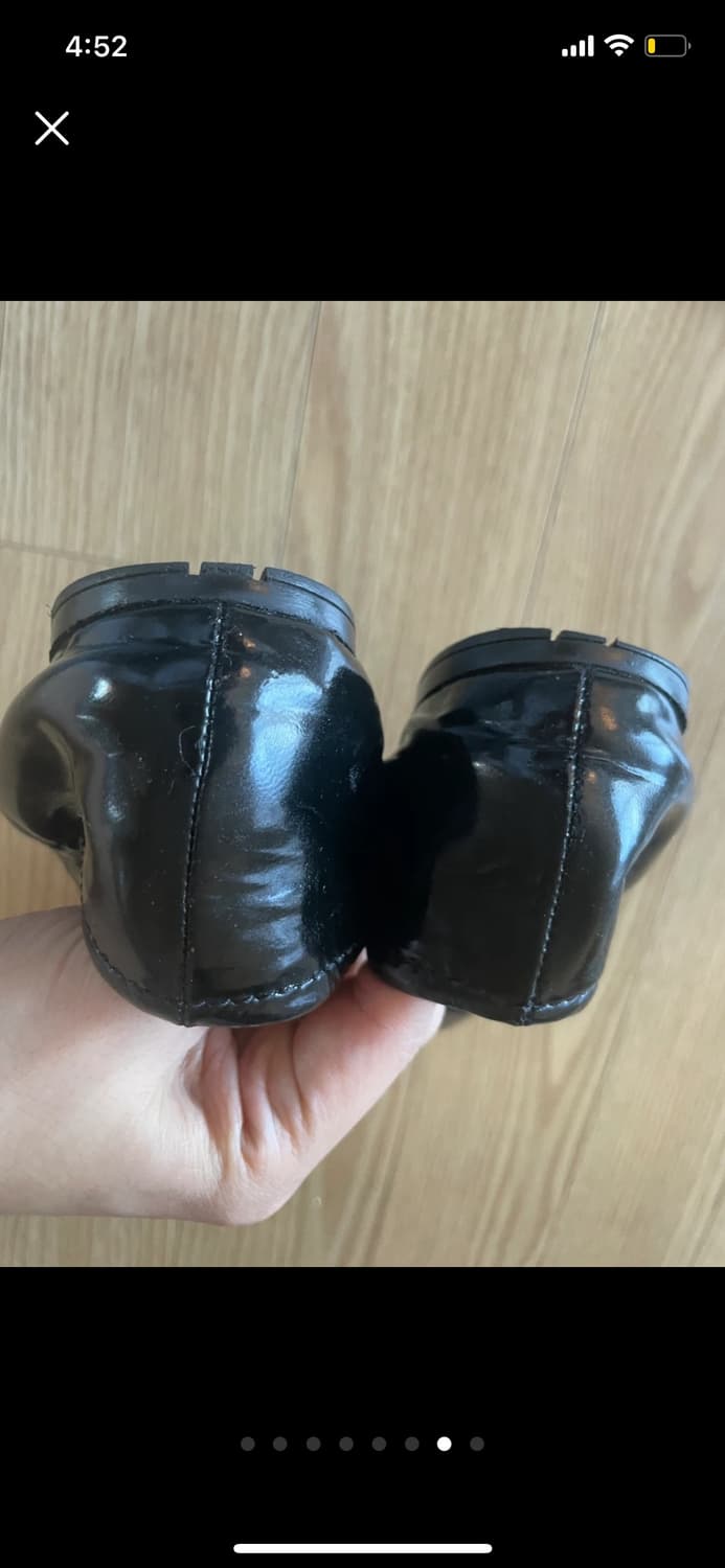 [정품] PRADA 프라다 블랙 레더 플랫슈즈 37 (235) 상품이미지7