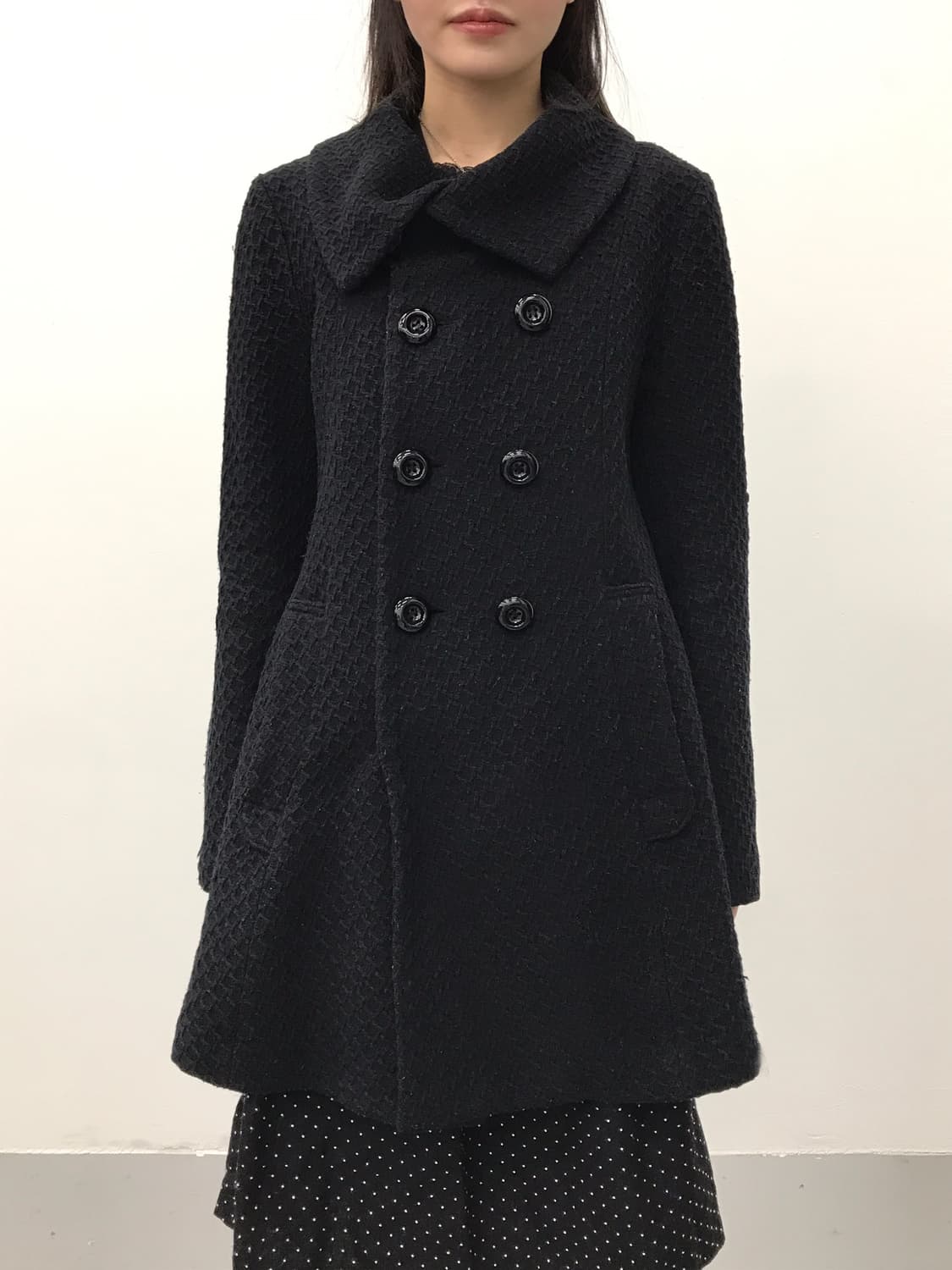 'SUPER HAKKA' Black Double Breasted Coat 상품이미지2