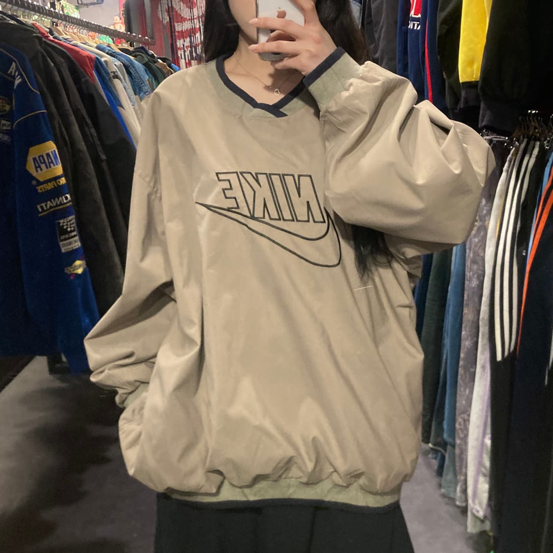 [IM] 나이키 빅로고 베이지 풀오버 웜업 상품이미지2