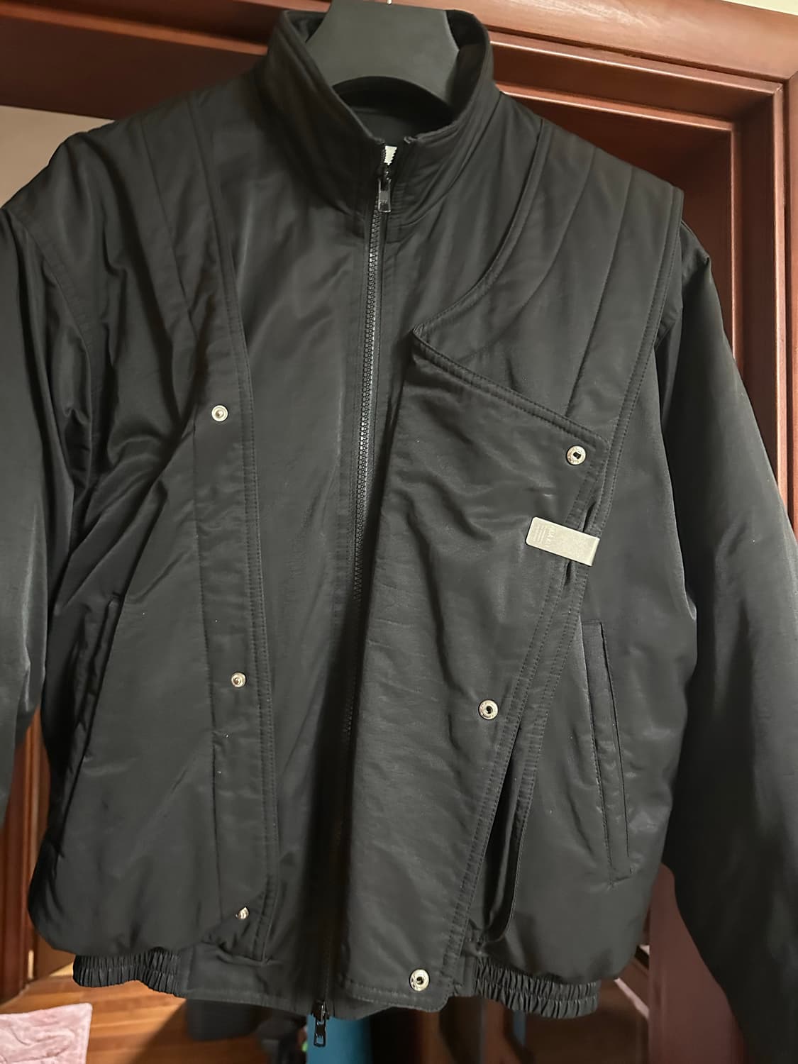 누아클레 NUAKLE 크롭 오리털 패딩 블루종 점퍼 블랙 2번 상품이미지3