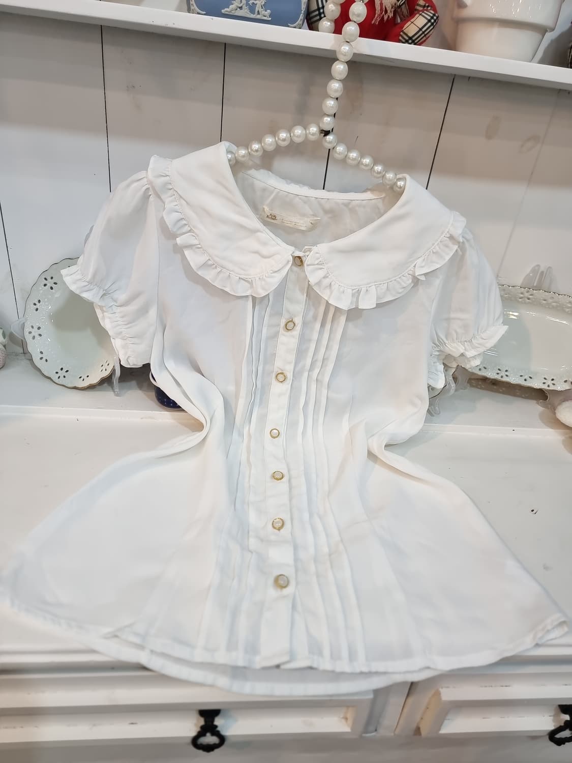 Ank Rouge(앙크루즈) 빅카라 프릴 블라우스 상품이미지1