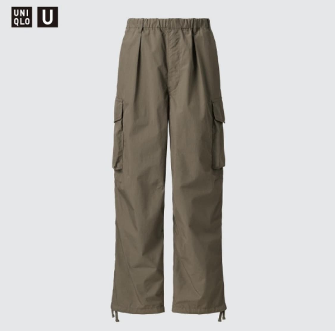 유니클로 U 와이드핏 파라슈트 카고팬츠 카키 상품이미지1
