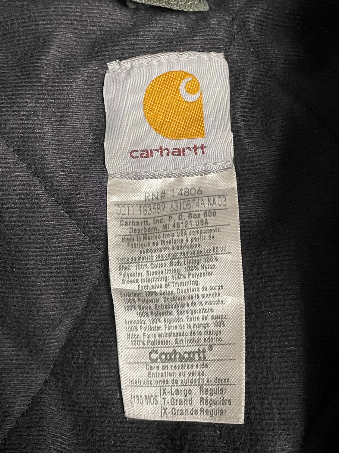 칼하트 j130 mos green XL 상품이미지5