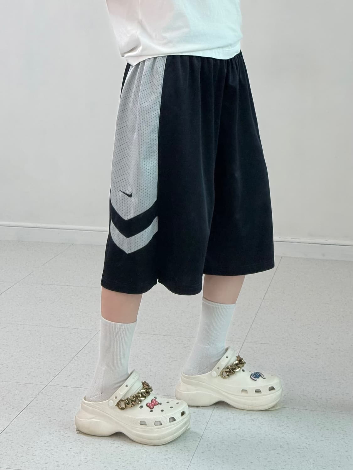 나이키 네이비 그레이 츄리닝 반바지 상품이미지1
